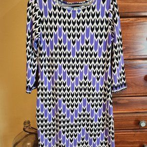 Haani Dress Black Purple Geometric Style Dress